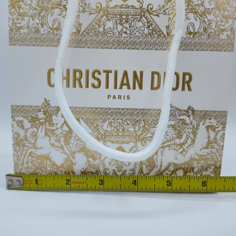 Dior Gold Toile de Jouy Gift Bag 2022–2023 Luxury Boutique Packaging Pristine